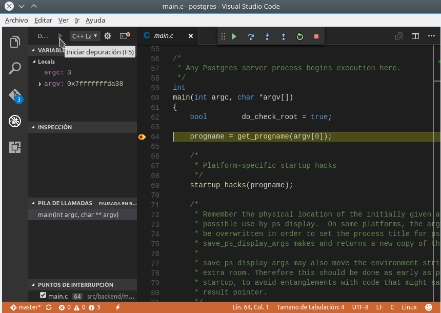 Working with Visual Studio Code/es - PostgreSQL wiki